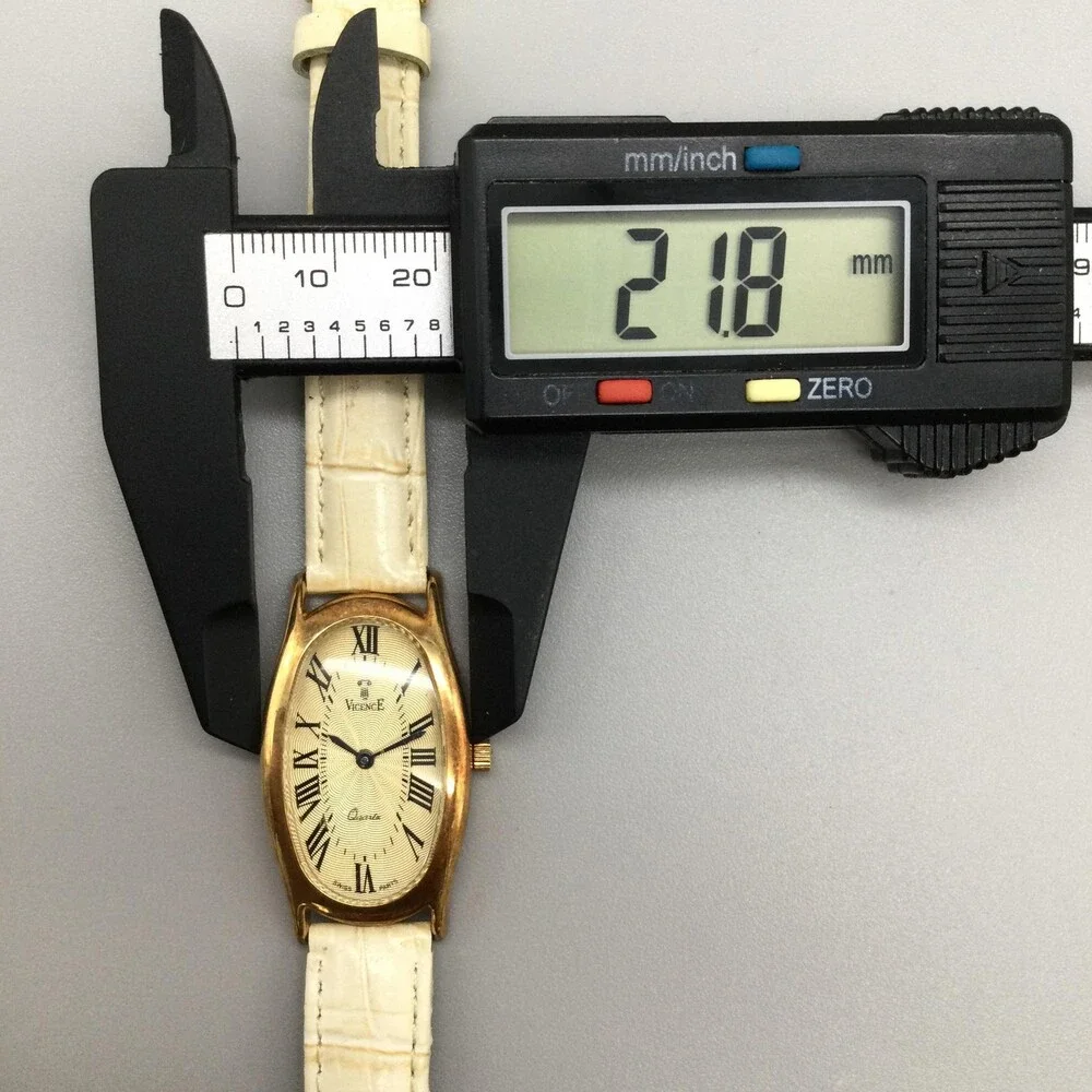 Vicence Womens Watch 22mm Champagne Dial 14K Gold Milor Beige New Battery